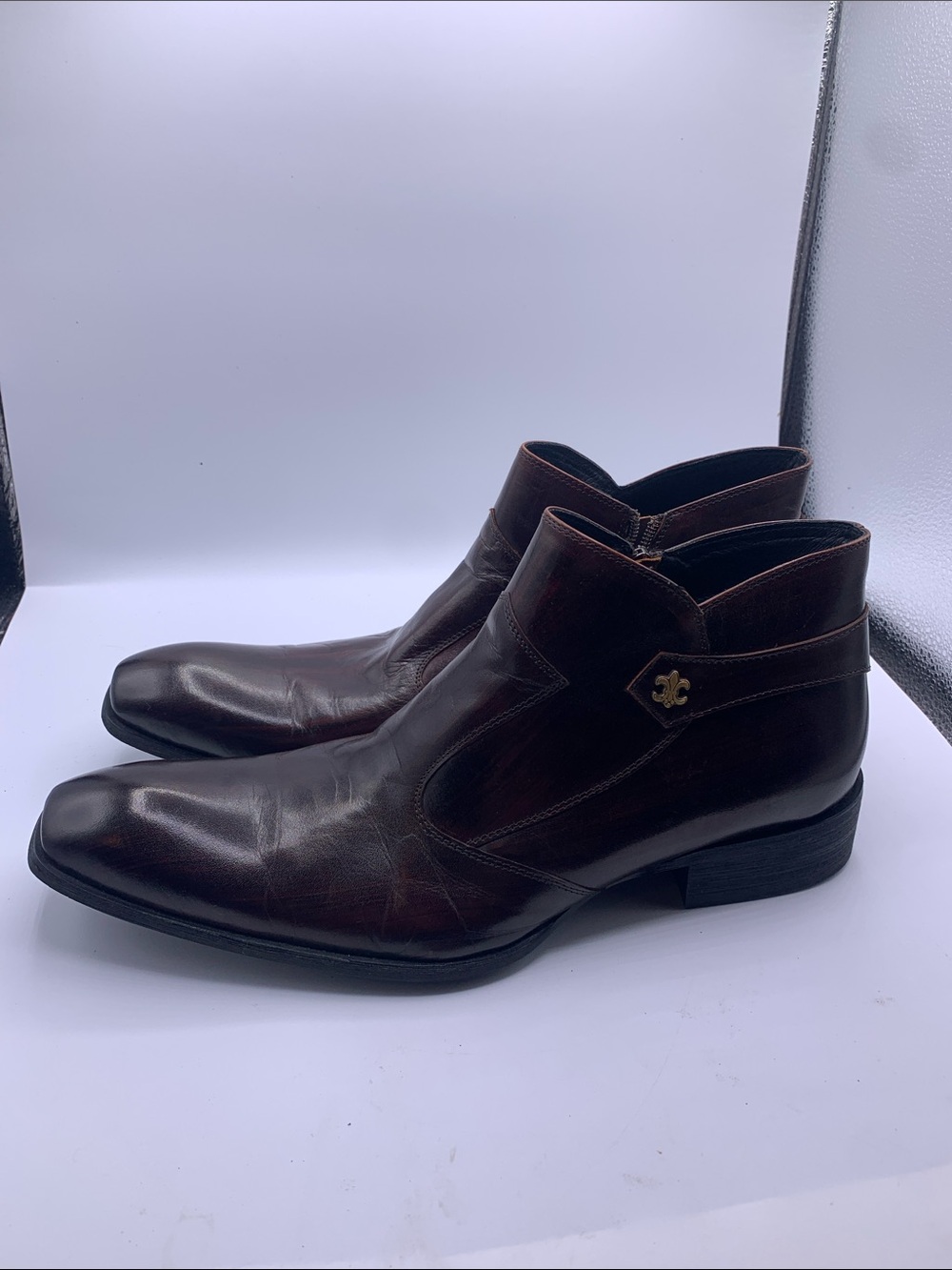 Robert Wayne Men's Brown Leather Chukka Boots Size 11